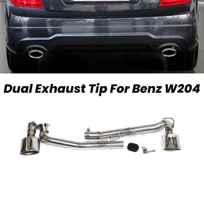 Double Out Exhaust Tip For Benz W204 C200 C300 C180 C260 Changed C63 Bodykit 304 Stainless Steel Mu