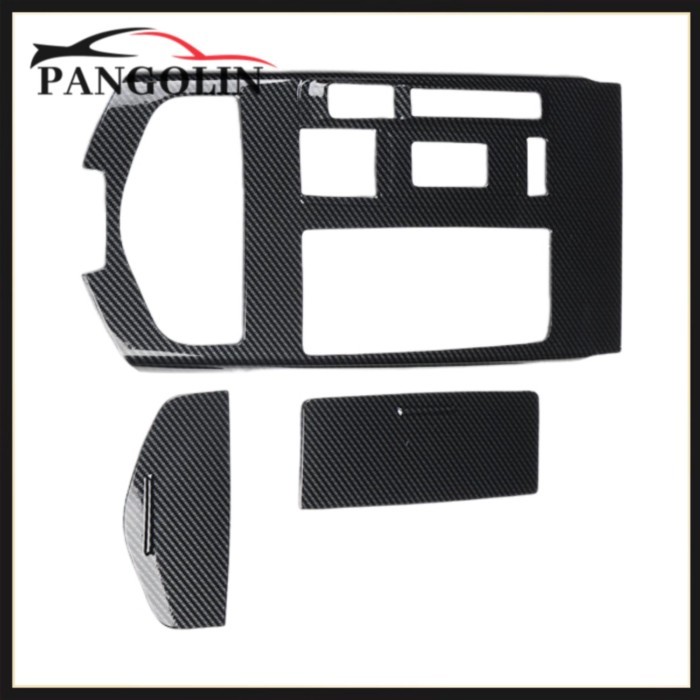 3PC DIY Carbon Fiber Center Style Console Panel Cover Trim For Maserati Ghibli 2013-2016 Black Gear