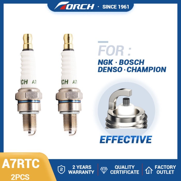 2PCS Motorcycle Spark Plug TORCH A7RTC for CR7HIX CR7HSA C7HSA A7TC GY6 50cc-150cc Scooter ATV Quad