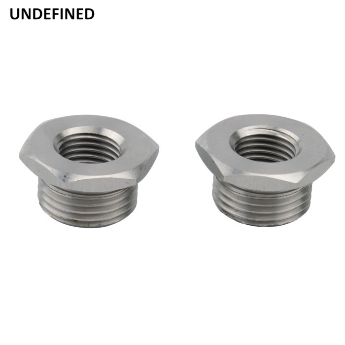 2x Motorcycle Exhaust O2 Oxygen Sensor Ports Plug Adapters Bungs Pipes 18-12mm For Harley Dyna Fatb