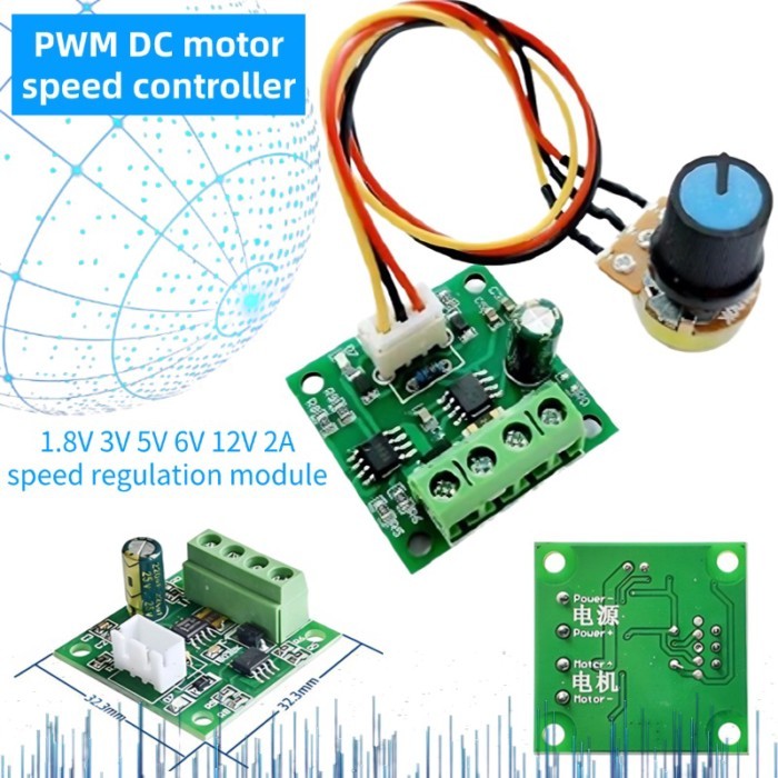 1803BW 2A, PWM DC Motor Speed Controller1.8V 3V 5V 6V 12V Adjustable Regulator Module for DC Motors