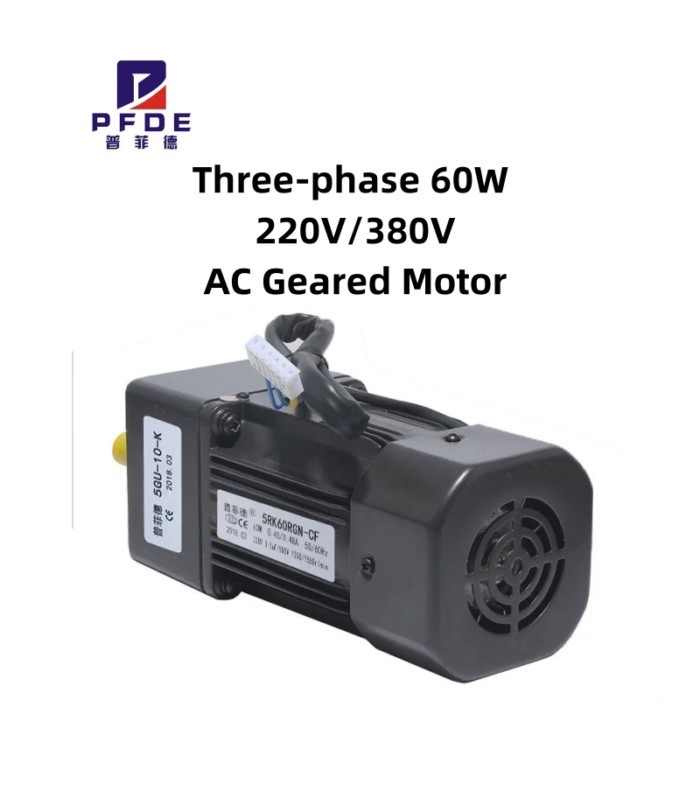 60W  Three-phase 220V/380V AC Geared Motors  5RK60GN  Induction Small Machine  3K-500K   2.7rpm-450