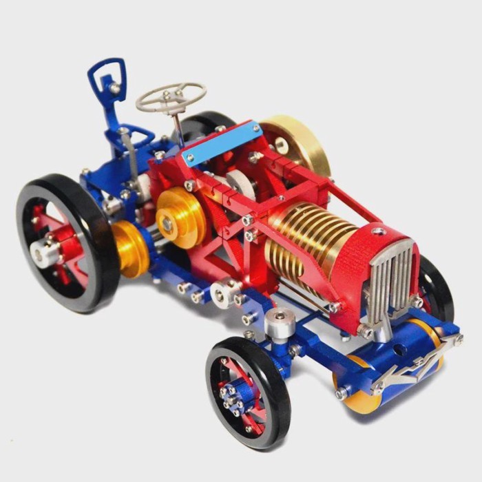 Stirling Engine Tractor Model Alcohol Steam Small Train Metal Precision Machinery Toy Handicraft Sc