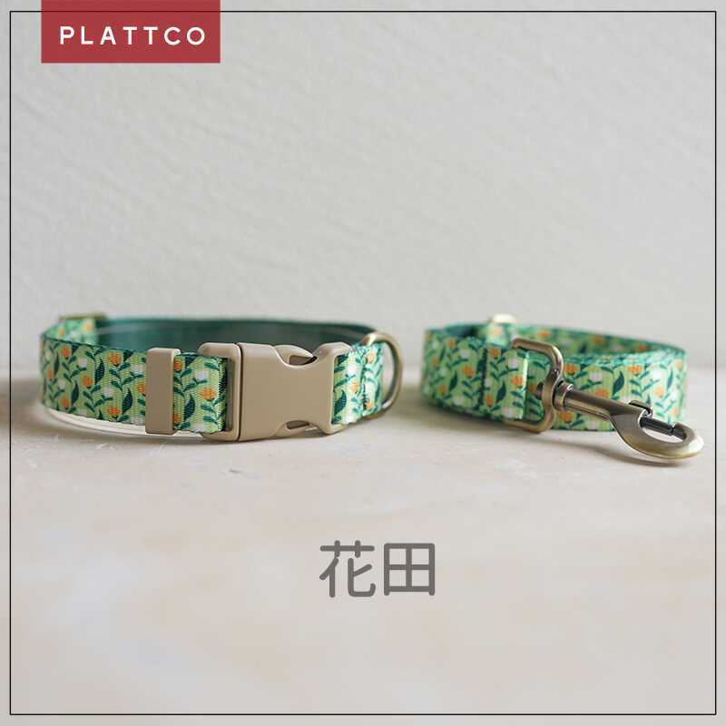 ชุดคอปกทอ สายรัดไนลอนเทียม สายจูงสัตว์เลี้ยง ชุดดอกไม้ สายจูงสายรัด PDC342