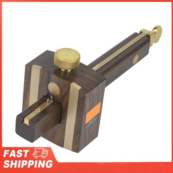 Ebony Material Multifunctional 8 inch Carpenter Woodworking Mark Scraper Scriber Dual Pin Screw Cut