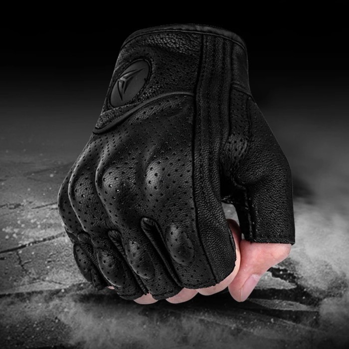 Breathable Leather Half Finger Gloves Driving Gloves Training Gloves Fitness Gloves Summer Motorcyc