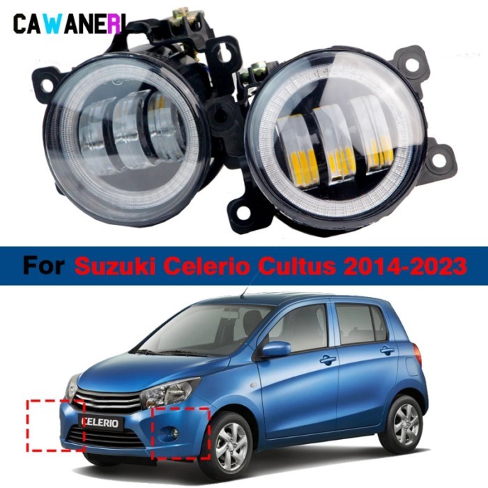 2 X Angel Eye Fog Light Assembly 30W H11 Adjustable Car LED Fog Daytime Running Lamp DRL 12V For Su