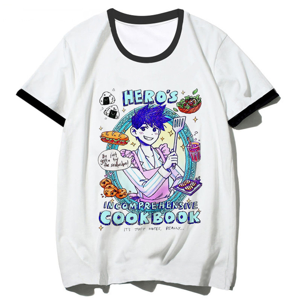 Omori t-shirt สไตล์ Gothic grunge กับสัมผัส_pastel_punk ทำจากเนื้อผ้ายืดหยุ่นระบายอากาศได้ดี