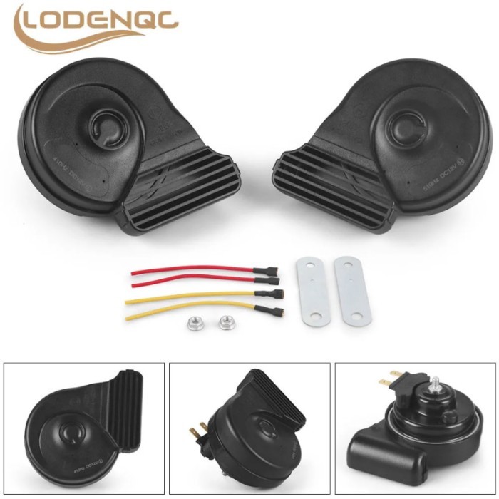 Waterproof Motorcycle Grid Horn 360° 12V 410Hz-510Hz Super Loud Snail Horn Windproof＆Dustproof With