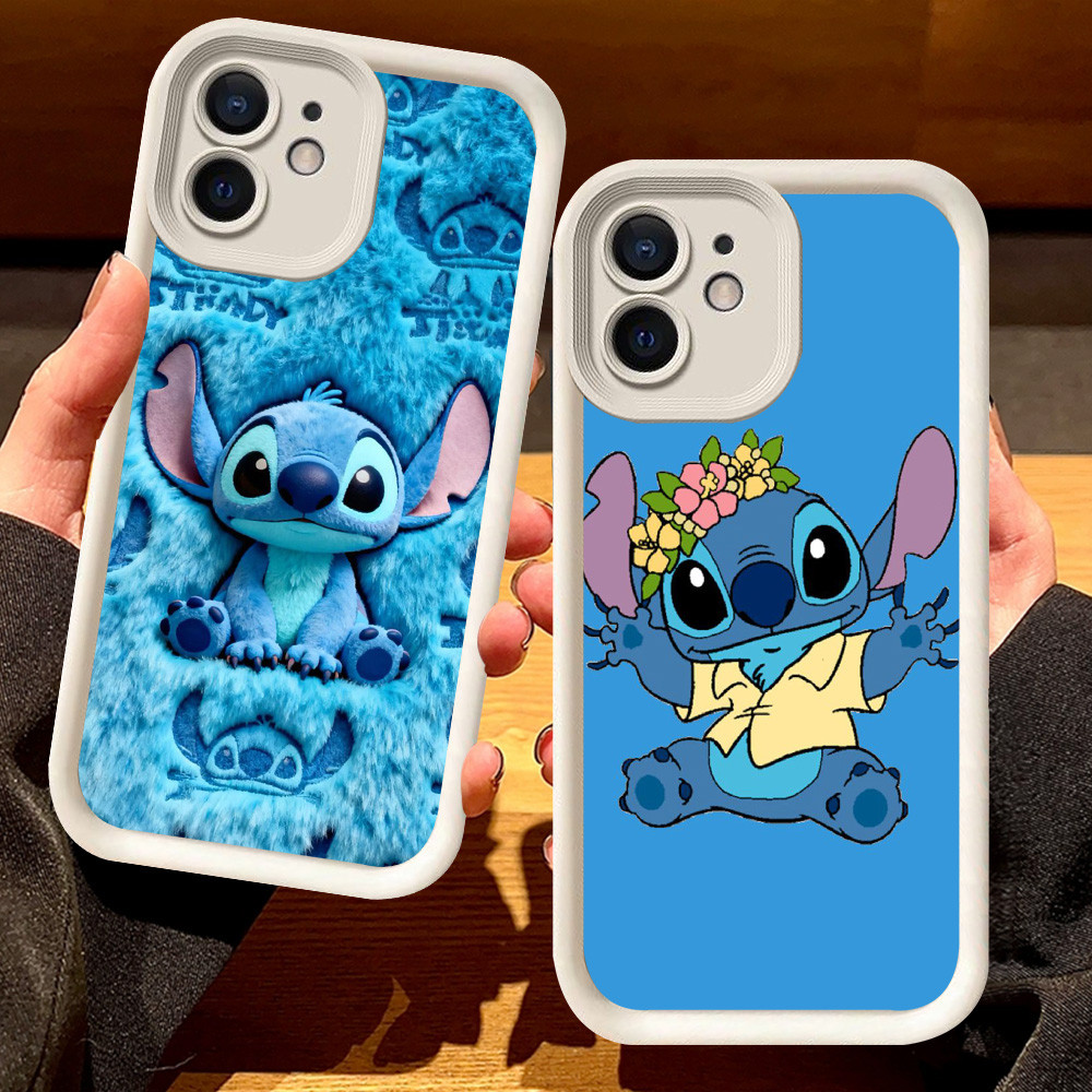 G-69 Stitch Casing สําหรับ iPhone 6s 6 12 Mini 11 Pro Max Plus สีดําและสีขาว