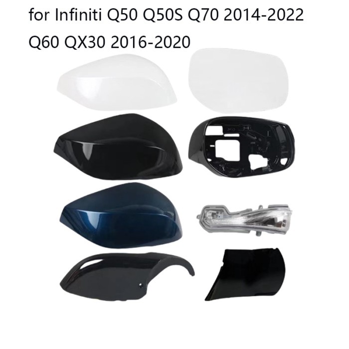 For Infiniti Q50 Q50S Q70 2014-2022 Q60 QX30 2016-2020 Auto Left Right Rear Mirror Cover Frame Turn