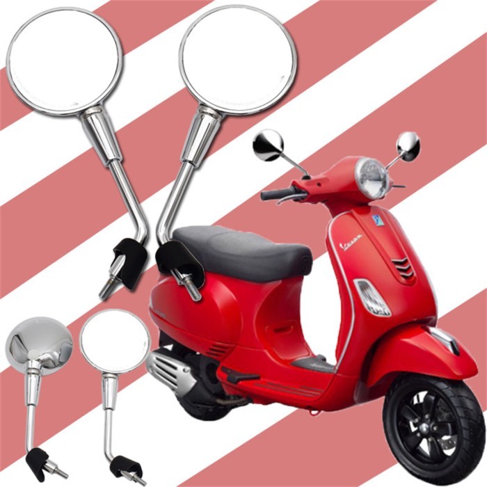 For vespa LX125 LX150 LXV150 LXV125 LT125 150 Motorcycle Round Side Rearview Mirrors Rear Mirror Ac