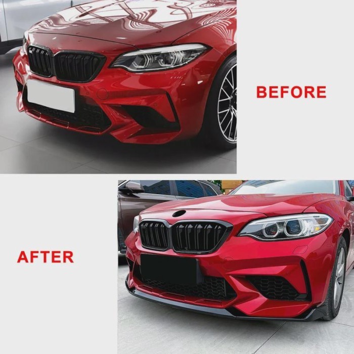 Car Front Bumper Lip Diffuser Spoiler for BMW F87 M2 CS Coupe 2016-2021 Replacement Automotive Bump
