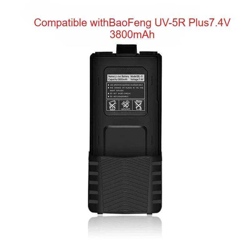 ▥ ใช้ได้กับแบตเตอรี่แบบชาร์จได้ Uv-5R Plus 7.4V 3800Mah สำหรับอุปกรณ์เสริมวิทยุ Uv5ra ว