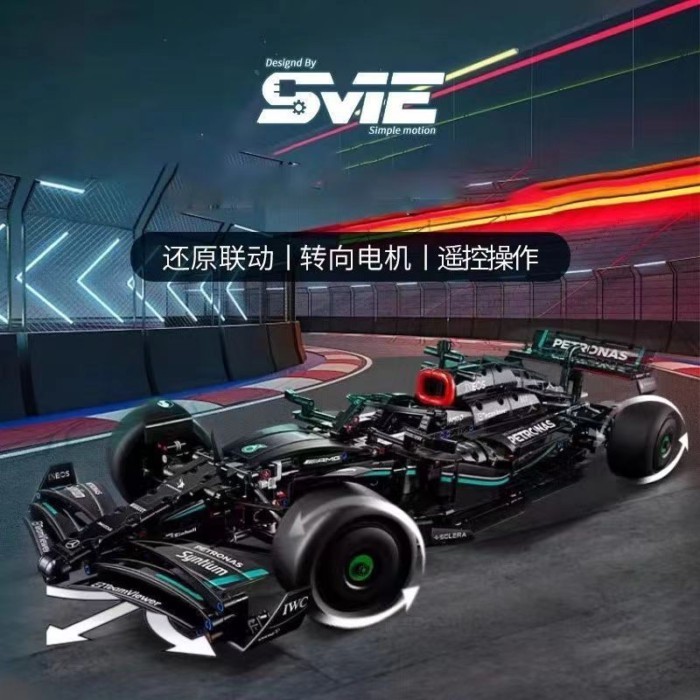 เข้ากันได้กับ Lego 42171 Mercedes-Benz AMG Black FI Medeces Formula Car McLen F1 ประกอบบล็อกตัวต่อ