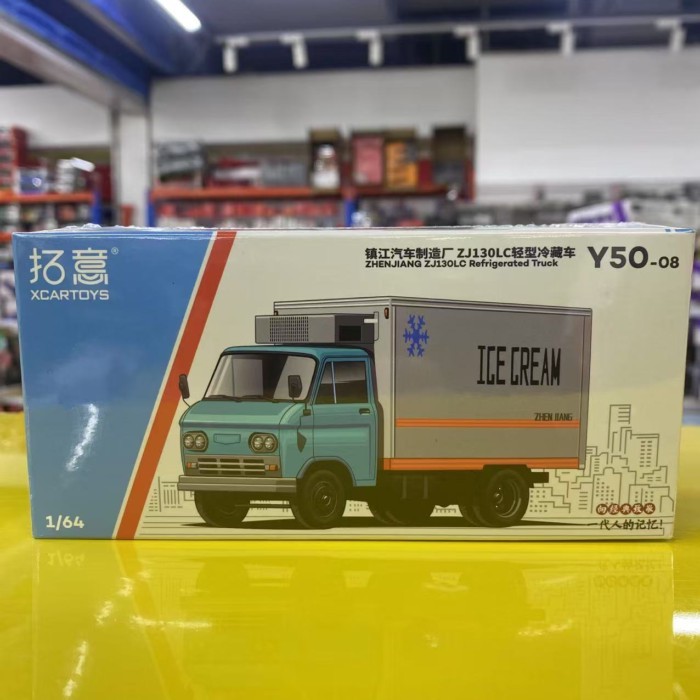 พร้อมสต็อก Tuoyi 1: 64 Zhenjiang ผู้ผลิตรถ ZJ130LC รถแช่เย็นรถรวมรุ่นรถตกแต่งของขวัญคอลเลกชัน