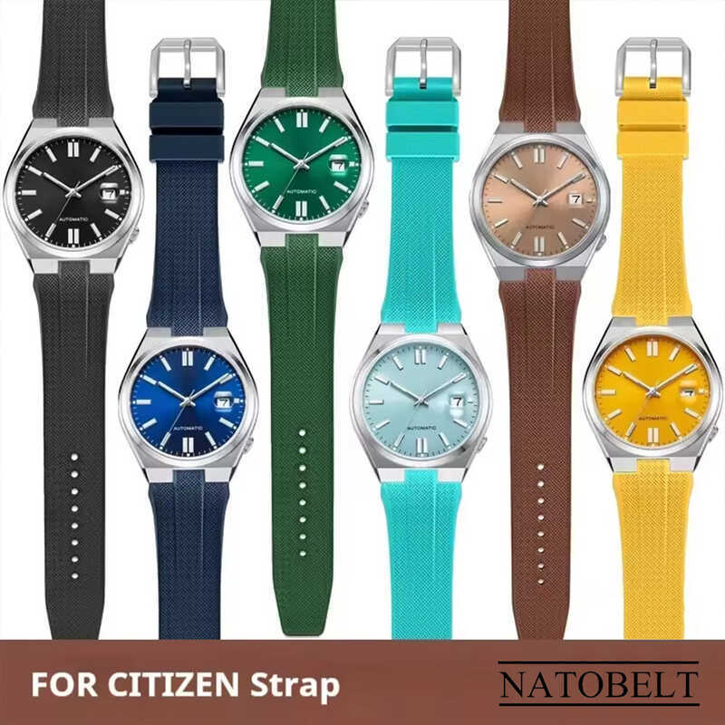 C Tali Jam Tangan Karet ฟลูออไรด์มม. สำหรับ Citizen Nj0150 Nj0151 ME Color Series FKM