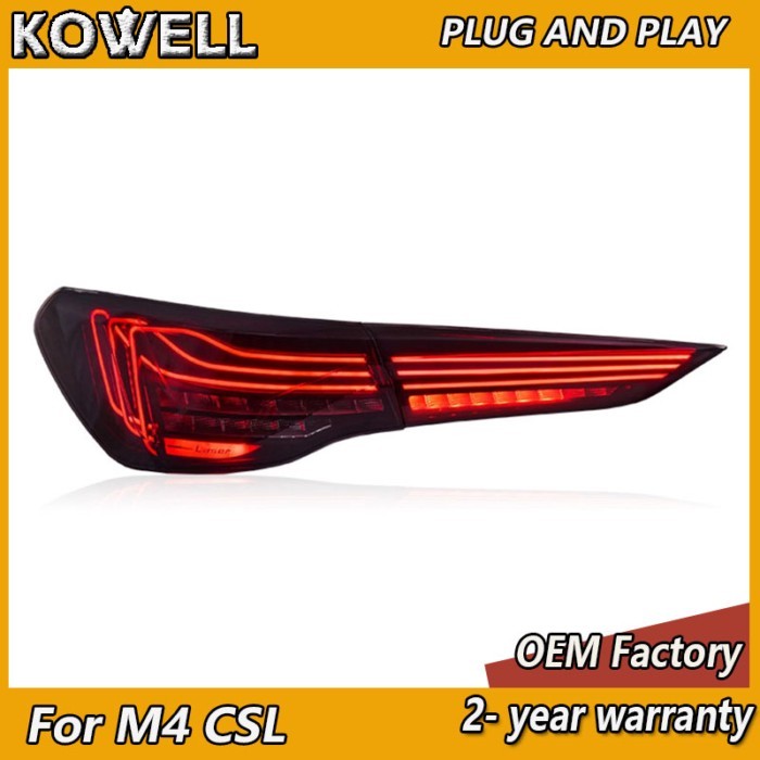 Car Styling for BMW M4 CSL Tailights 2020-2023 M4 CSL Taillight Rear DRL Fog Brake Turn Signal Reve