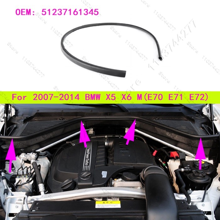 For 2007-2014 E70 E71 E72 BMW X5 X6 M Engine Hood Sealing Gasket 51237161345
