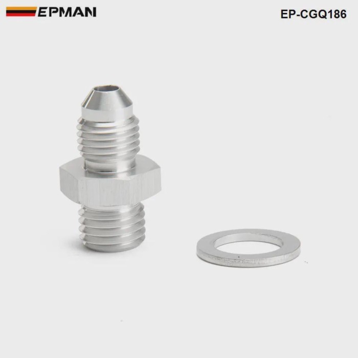 Turbo Oil Feed Adapter Kit M12x1.5mm / 1.5mm Hole To -4AN for Volvo TD04H TD04HL EP-CGQ186