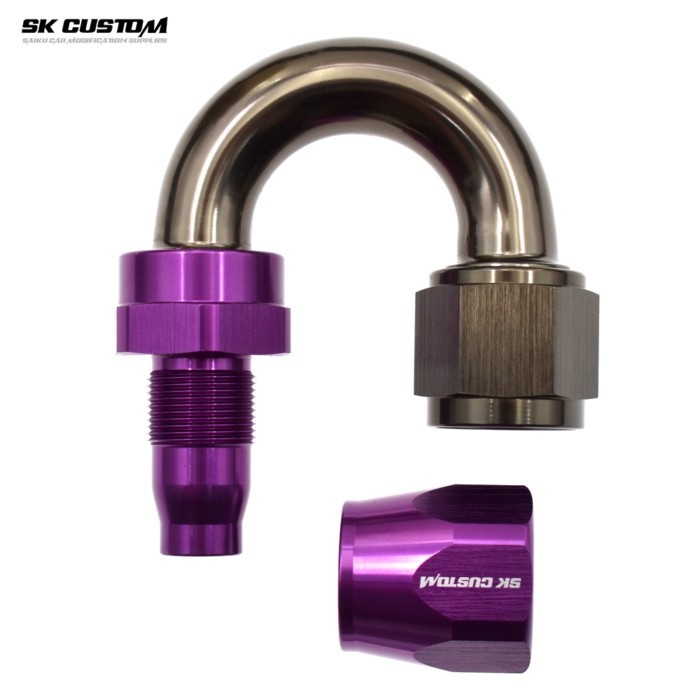 Fuel Line Hose End Fitting AN4 AN6 AN8 AN10 Reusable Hose End Fitting Adapter 120°150°180°