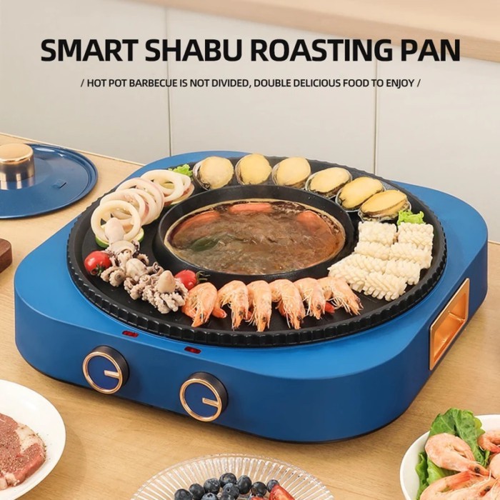 m Korean Hot Pot Grill Household Grill Pan Multifunctional Barbecue Pot BBQ Electric Smokeless Grel
