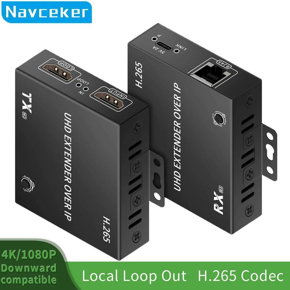 Navceker 4K 30Hz 150M H.265 HDMI Extender Over IP RJ45 HDMI Extender Kit ผ่าน cat6 HDMI Ethernet Net