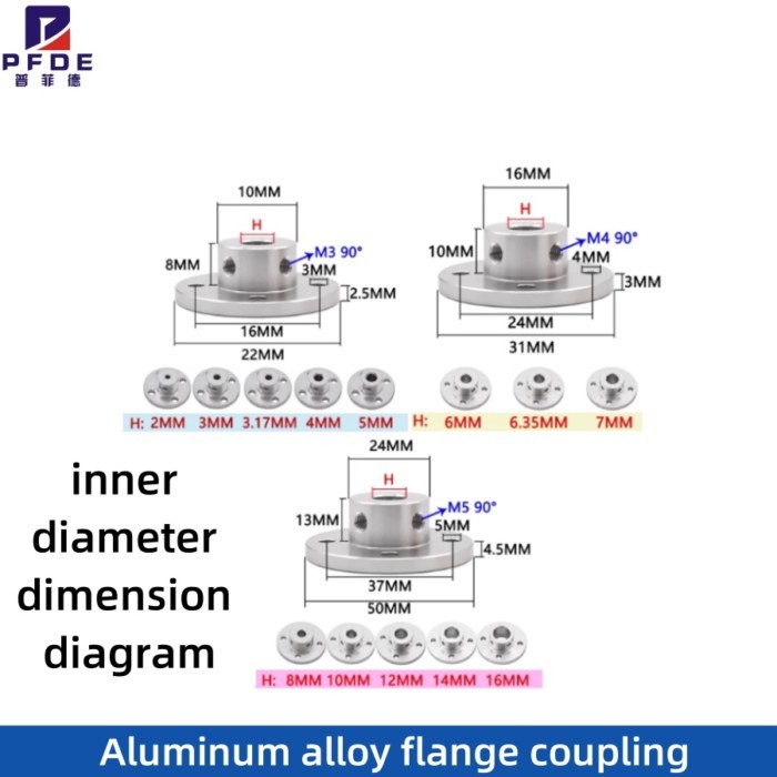 Aluminum alloy flange coupling 2/3/4/5/6/8/10/12/16mm flange optical axis fixing seat bracket
