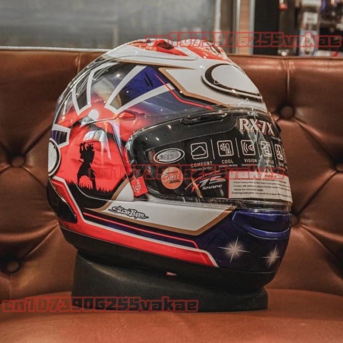 RX-7X Pedrosa Samurai Spirit Blue Motorcycle Helmet RX7X Full Face Helmet RX-7X Corsair-X RX-7V Cas