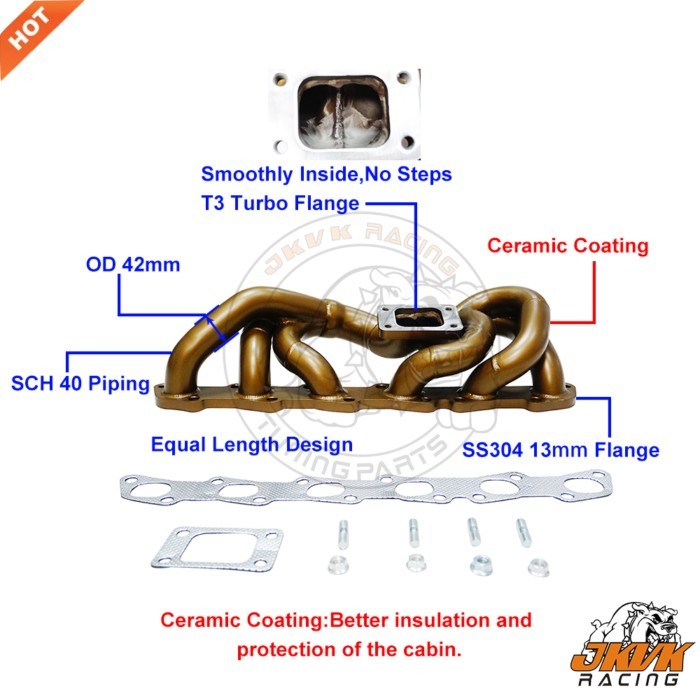 JKVK RACING Ceramic Coating Skyline R32 R33  R34 RB20 RB25 RB20DET RB25DET Low Mount T3 Turbo Heade