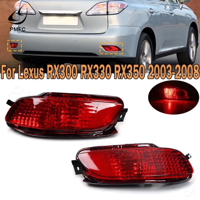 PMFC Rear Bumper Brake Light Tail Fog Light Rear Turn Signal Stop Lamp Red Len With Bulb For Lexus
