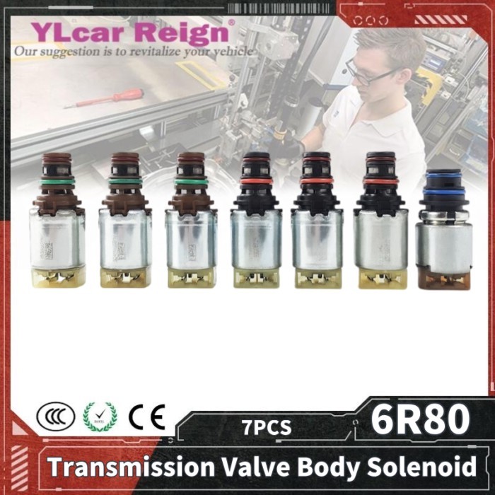 6R80 Automatic Transmission 7PCS Valve Body Solenoid For Ford Explorer Ranger Mustang Territory Tra