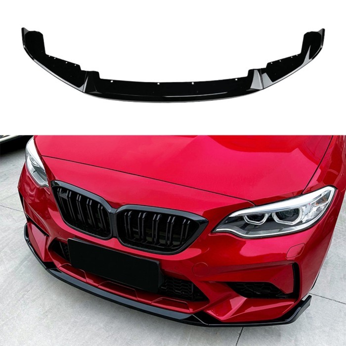 Front Bumper Lip Spoiler For BMW 2 Series F87 M2 CS Style 2016-2021 Front Bumper Protector Lower Bl