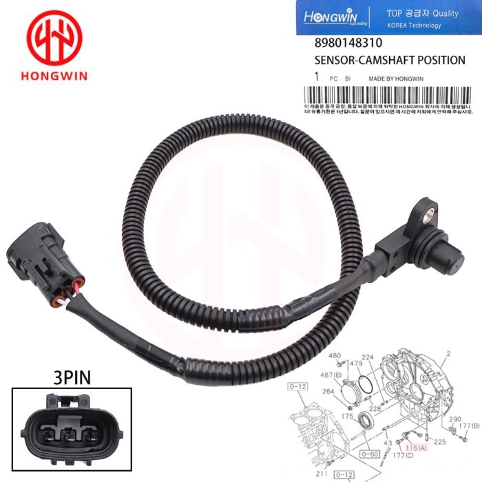 8980148310 Camshaft Position Sensor for Hino Truck Isuzu Npr Truck Hitachi ZW220 ZW250 MA200 SR2000