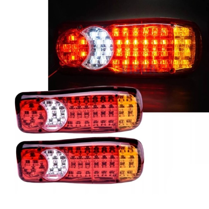 LED Rear Tail Lights 12V Lamp 5 Function Trailer Caravan Truck Lorry 46 LED for Lorry Trailer Repla