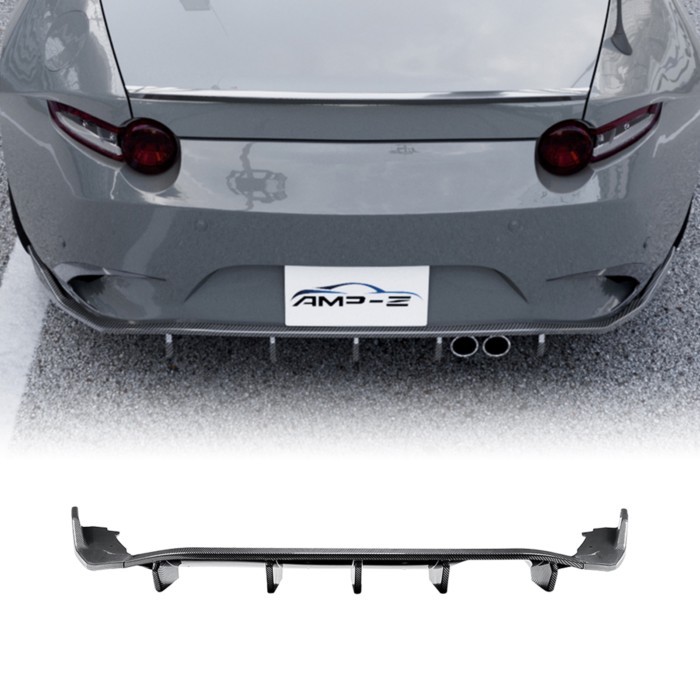 Rear Bumper Diffuser Lip For Mazda MX-5 MX5 Miata ND 2016-2025 Carbon Fiber Look/Gloss Black Boot S
