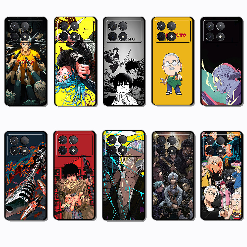 สําหรับ Xiaomi Redmi K40 K60 K70 หมายเหตุ 7 8 Pro SAKAMOTO DAYS Slim Black Border TPU Soft Case | โท