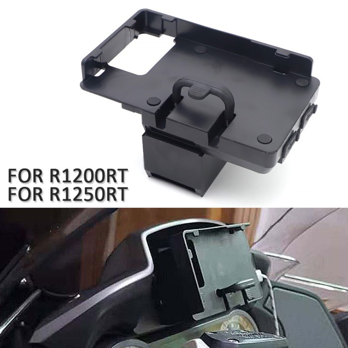 Black For BMW R1200RT 14-20 R1250RT 18-21 Navigation bracket GPS Navigator USB charger Phone Naviga