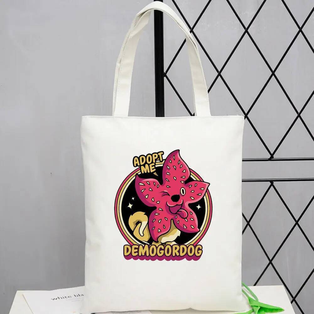 Demogorgons ผ้าใบ Tote กระเป๋า Zero Waste ฉนวนรีไซเคิล Handmade Art Supplies ไหล่ Zero Waste รูปแบบท