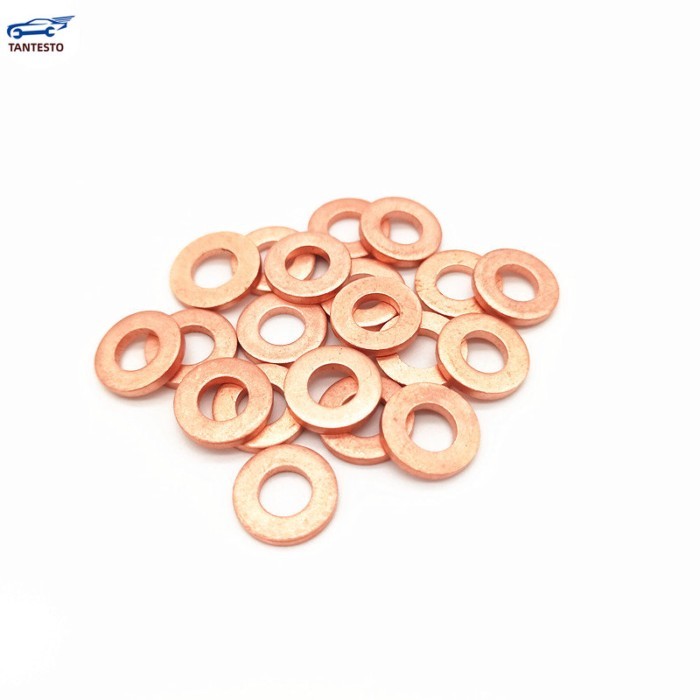 100PCS 1mm Diesel Common Rail Injector Coppper Gaskets Washers 7X15/9X18/14X18/14X20/16X20/12X18/18