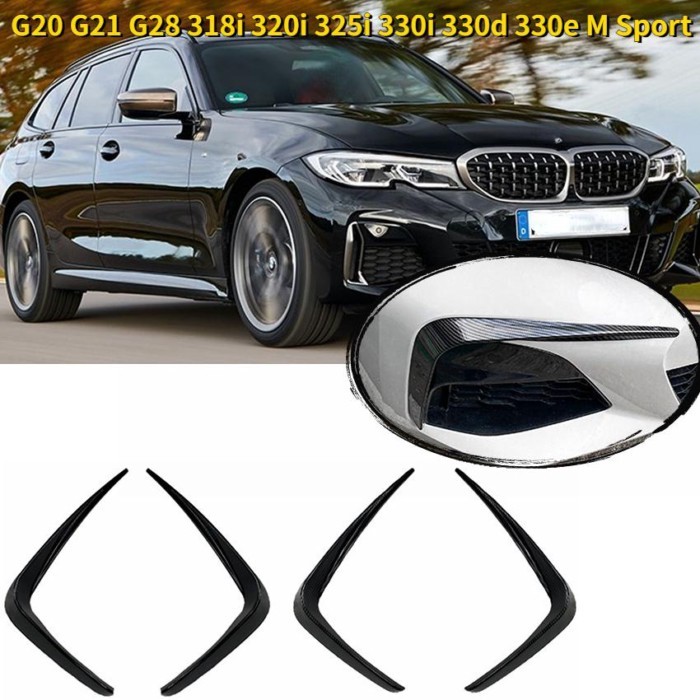 For BMW G20 G21 G28 318i 320i 325i 330i 330d 330e M Sport 2019-2022 Front Canards Bumper Lip Fog Li