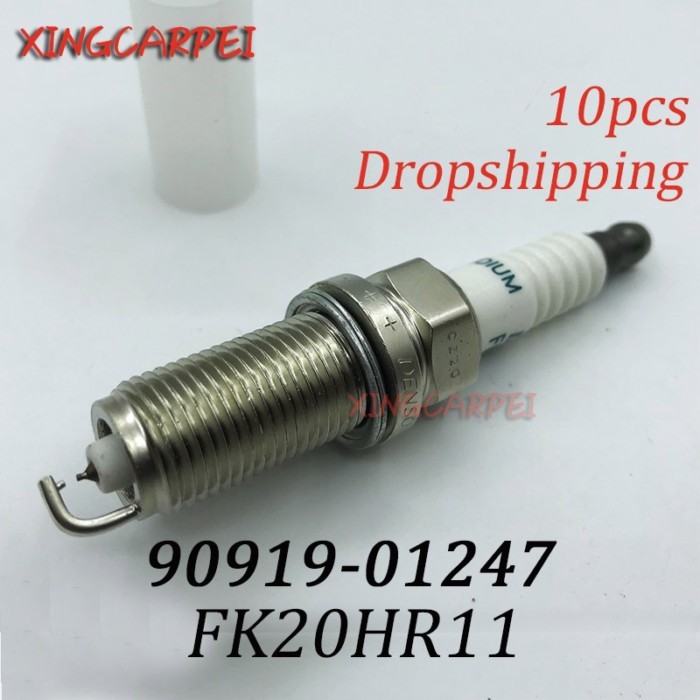 10pcs 90919-01247 FK20HR-11 Double Iridium Spark Plug For Toyota RAV4 crown REIZ Prado Venza Lexus