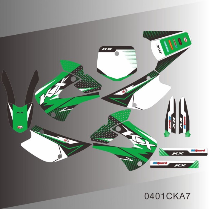 For KAWASAKI KX 85 KX85 KX100 KX 100 2001-2013 Full Graphics Decals Stickers Motorcycle Background
