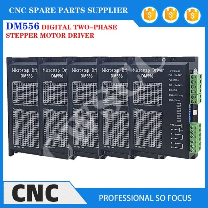 5PCS DM556 2-phase Digital Stepper Motor Driver For NEMA 17 23 34 Series Stepper Motor CNC machine