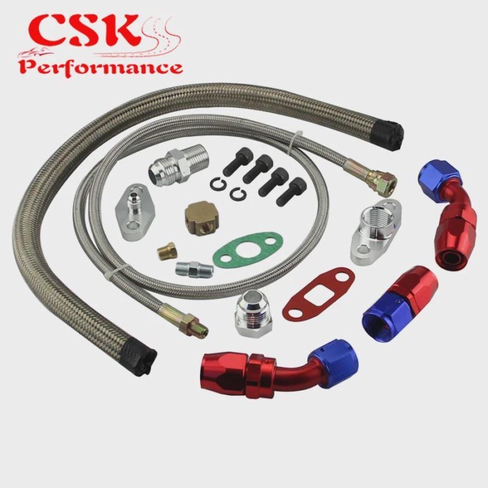 Turbo Oil Feed Line Oil Return Line Oil Drain Line Kit T3 T4 T3/T4 T70 T66 T04E