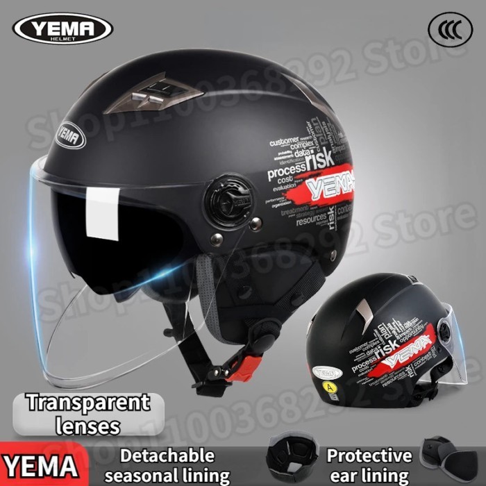 YEMA Electric Motorcycle Helmet Male and Female Four Seasons Half Helmet Motorcycle Riding Safety H