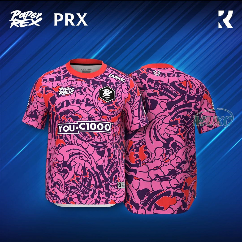 ใหม่กระดาษ Rex DinoGlitch Jersey 2026/27 Series ชุด VALORANT Esports Club PRX แฟชั่น Tees ชาย F0RSAK