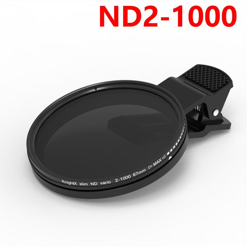 ที่วางโทรศัพท์ Clip ND2-1000 ND Lens Filter สําหรับกล้องสมาร์ทโฟนโทรศัพท์มือถือ 37mm - 67mm