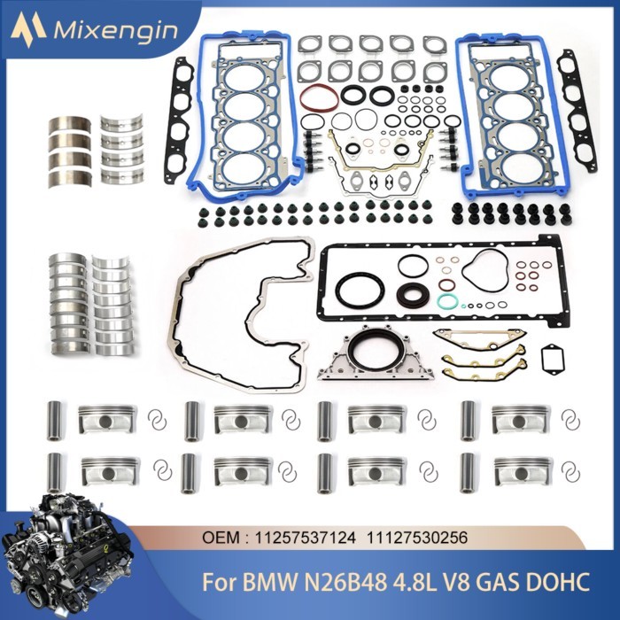 Auto Engine Piston Bearing Gasket Set For BMW N62B48 4.8L V8 GAS DOHC X5 550i 650i 750i 750Li E60 E