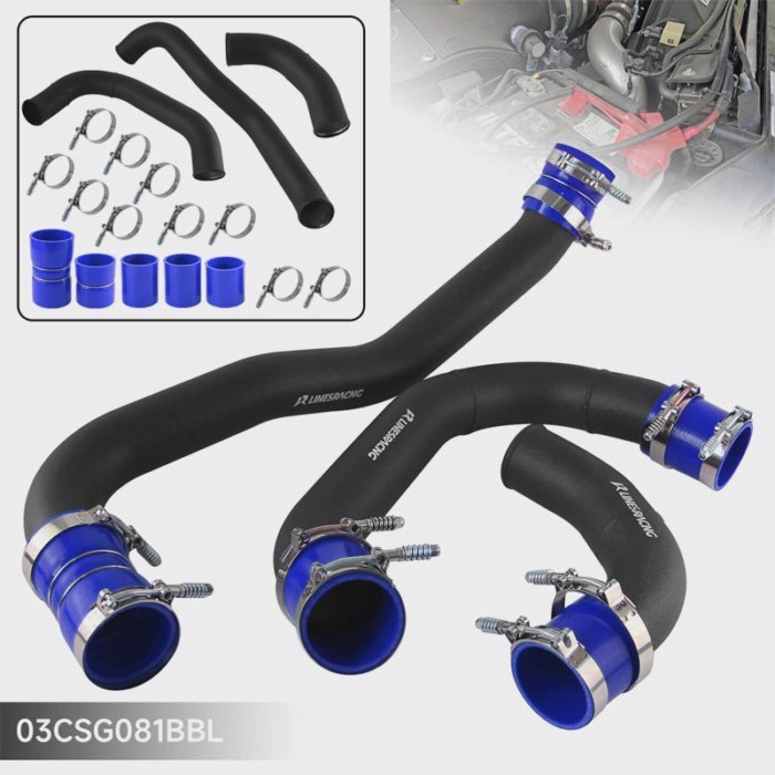 Cold Side Aluminum Intercooler Pipe&Boot Clamps Kit Hot For 08-10 Ford 6.4L Powerstroke Diesel V8 T